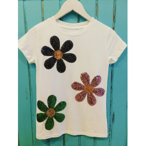 Comercio do Morrazo - Camiseta flores brillantes.
