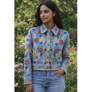 Comercio do Morrazo - Cazadora bordada celeste