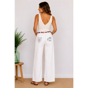 Comercio do Morrazo - PANTALÓN PALAZO BLANCO CON...