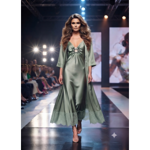Comercio do Morrazo - KAFTAN VERDE OLIVA SATINADO